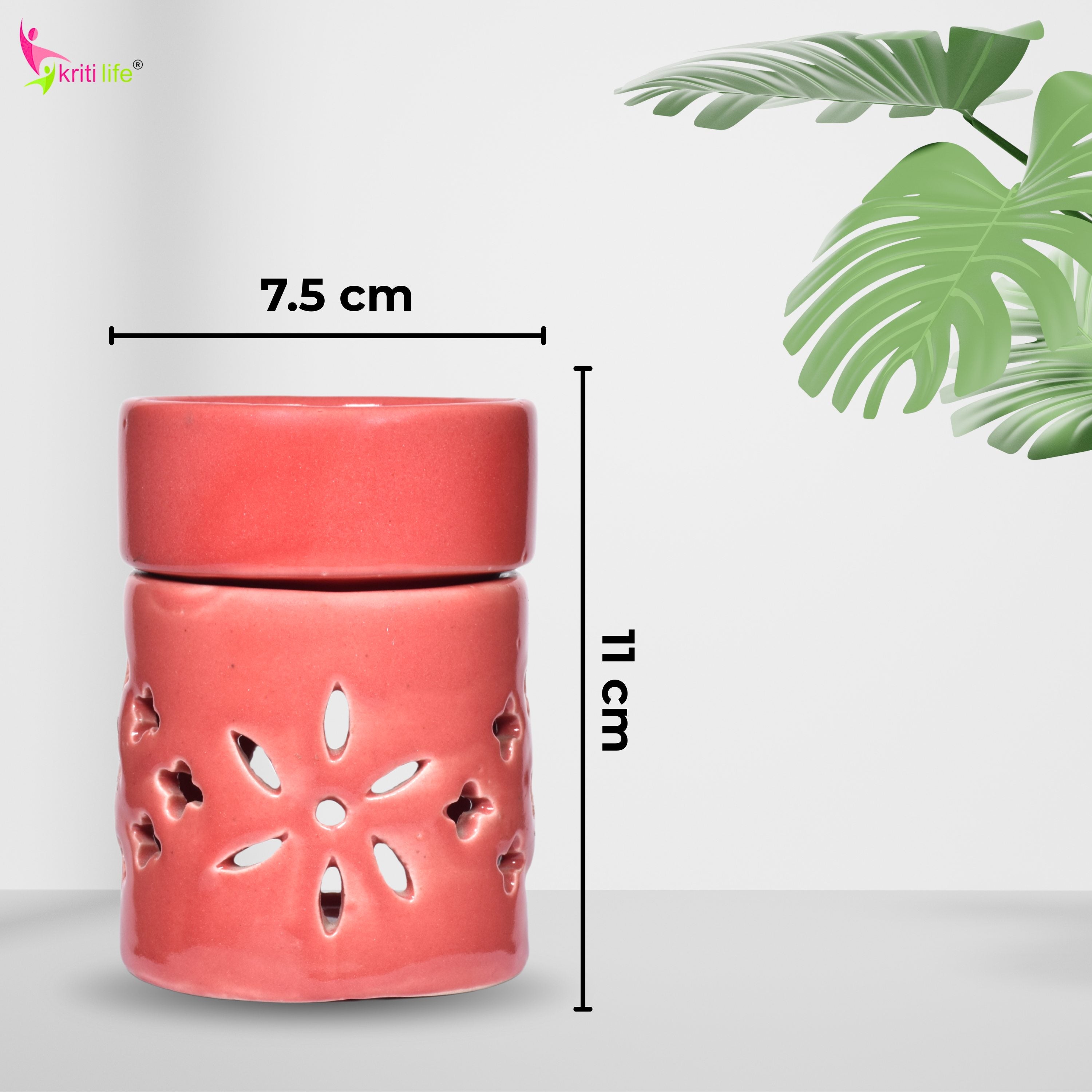 Ceramic Aroma Oil Diffuser Burner – Multipurpose Fragrance Lamp with Tealight Holder for Aromatherapy, Meditation, Spa, and Healing – 4 Inches