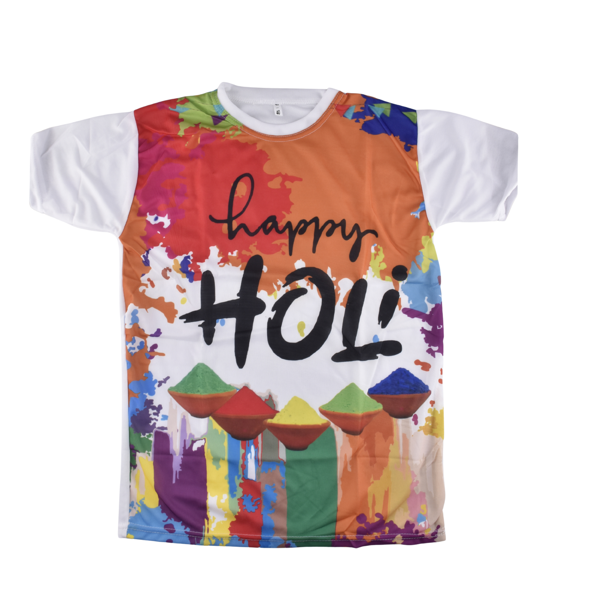 Kids Holi Special Printed T-Shirt – Happy Holi Colour Splash Design