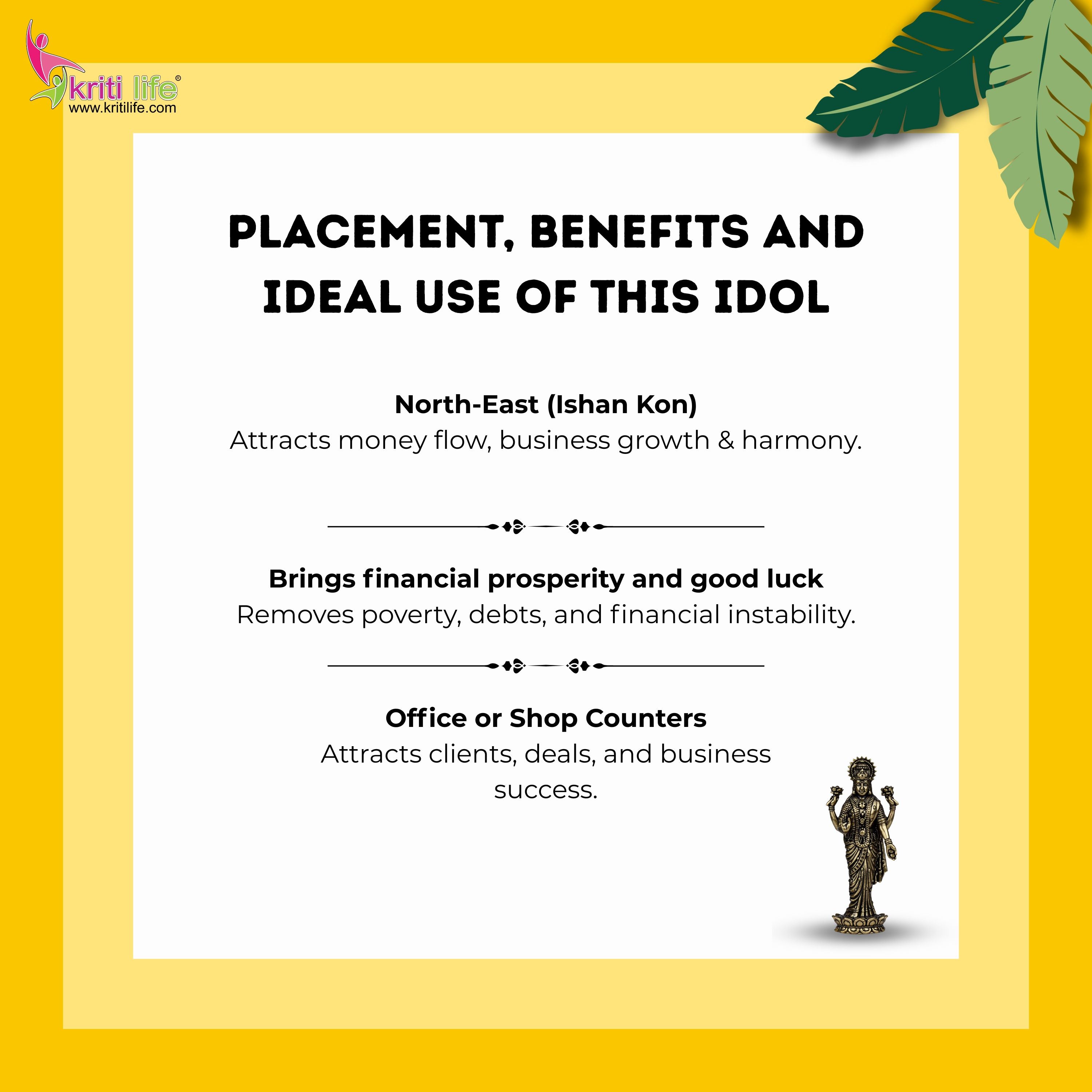 Brass Goddess Lakshmi Idol | 3 inches | – Handcrafted Figurine for Pooja Room & Home Decor | Small Size