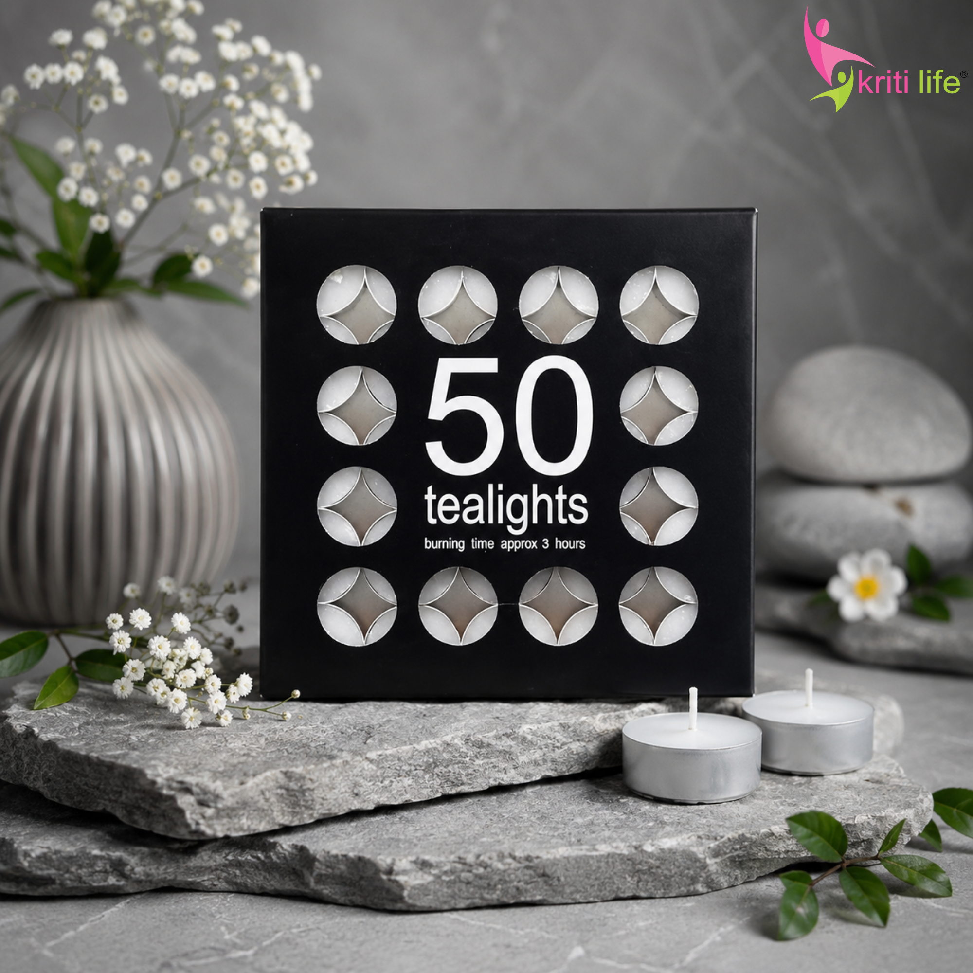Tealight Candles Unscented  3 Hour Set of 50 Pcs