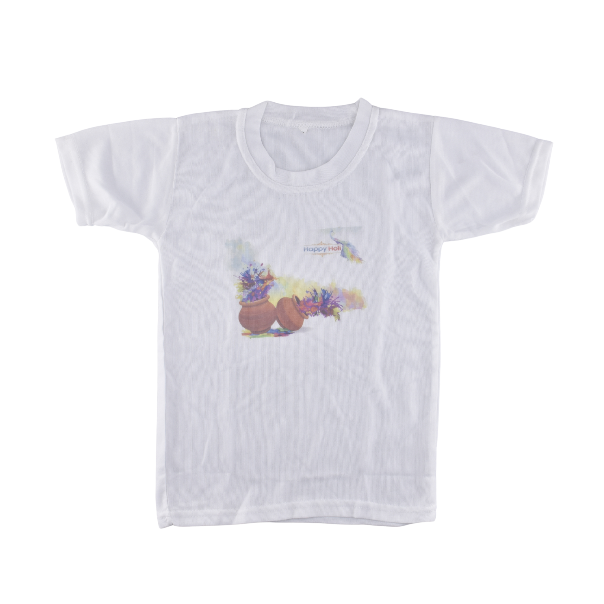 Kids Happy Holi Printed White T-Shirt – Fun Festival Wear