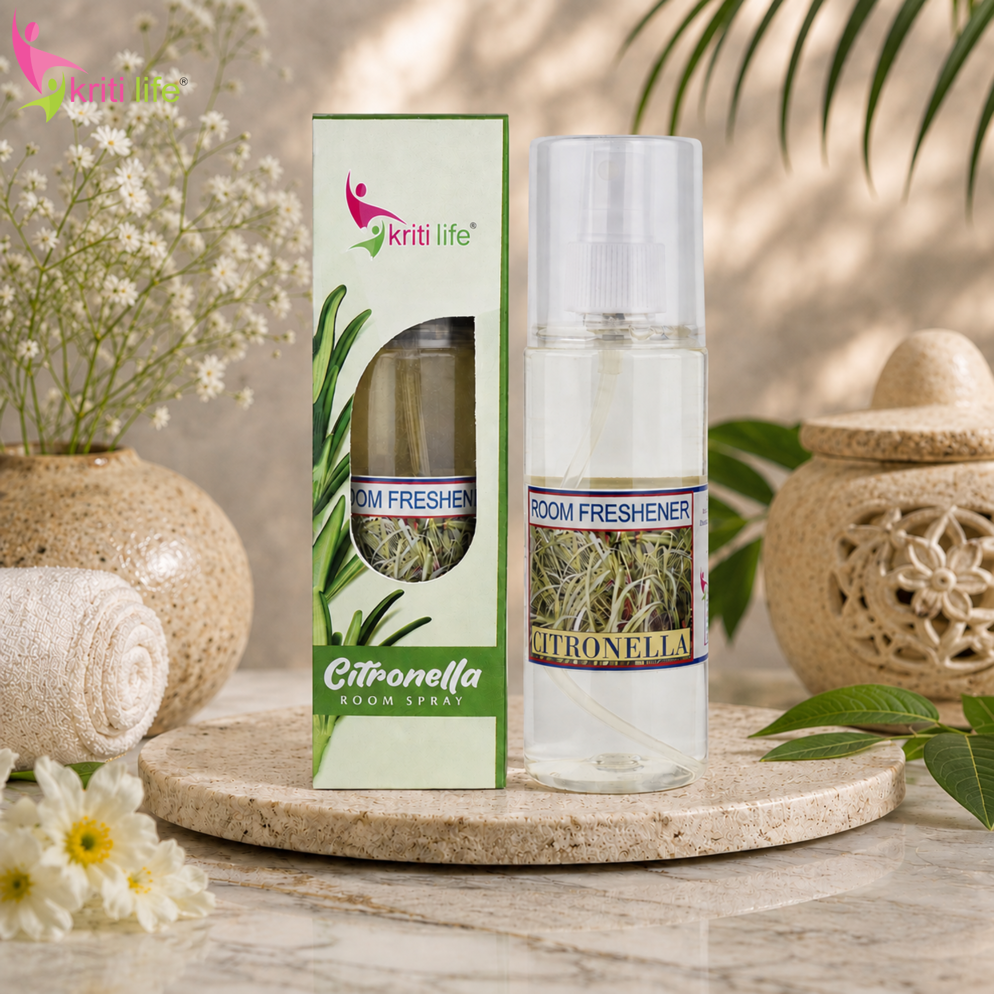 Citronella Room Spray - 165 ML Long-Lasting Fragrance for Home &amp; Office