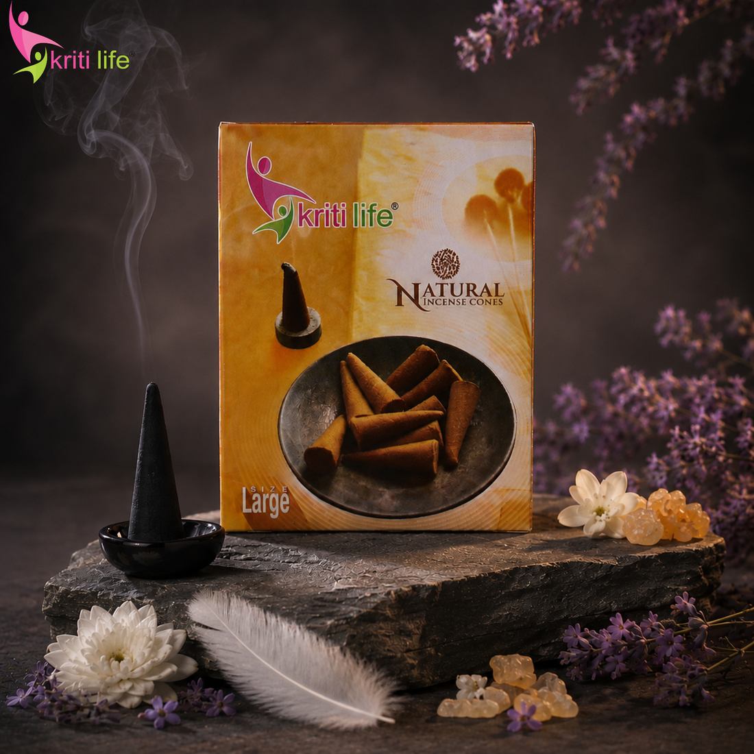 Camphor Incense Cone - 60 Pcs Burn Time 40 Minutes