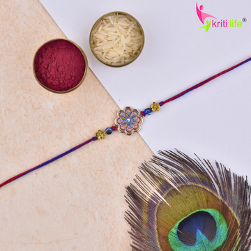Handmade Floral Evil Eye Rakhi | Designer Raksha Bandhan Rakhi