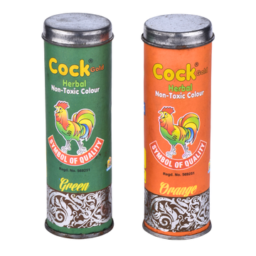 Holi Pakka Colour Metal Dibbi Pack of 2 | Herbal Non-Toxic Colour