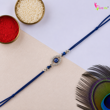 Crystal Evil Eye Rakhi | Handmade Protective Rakhi