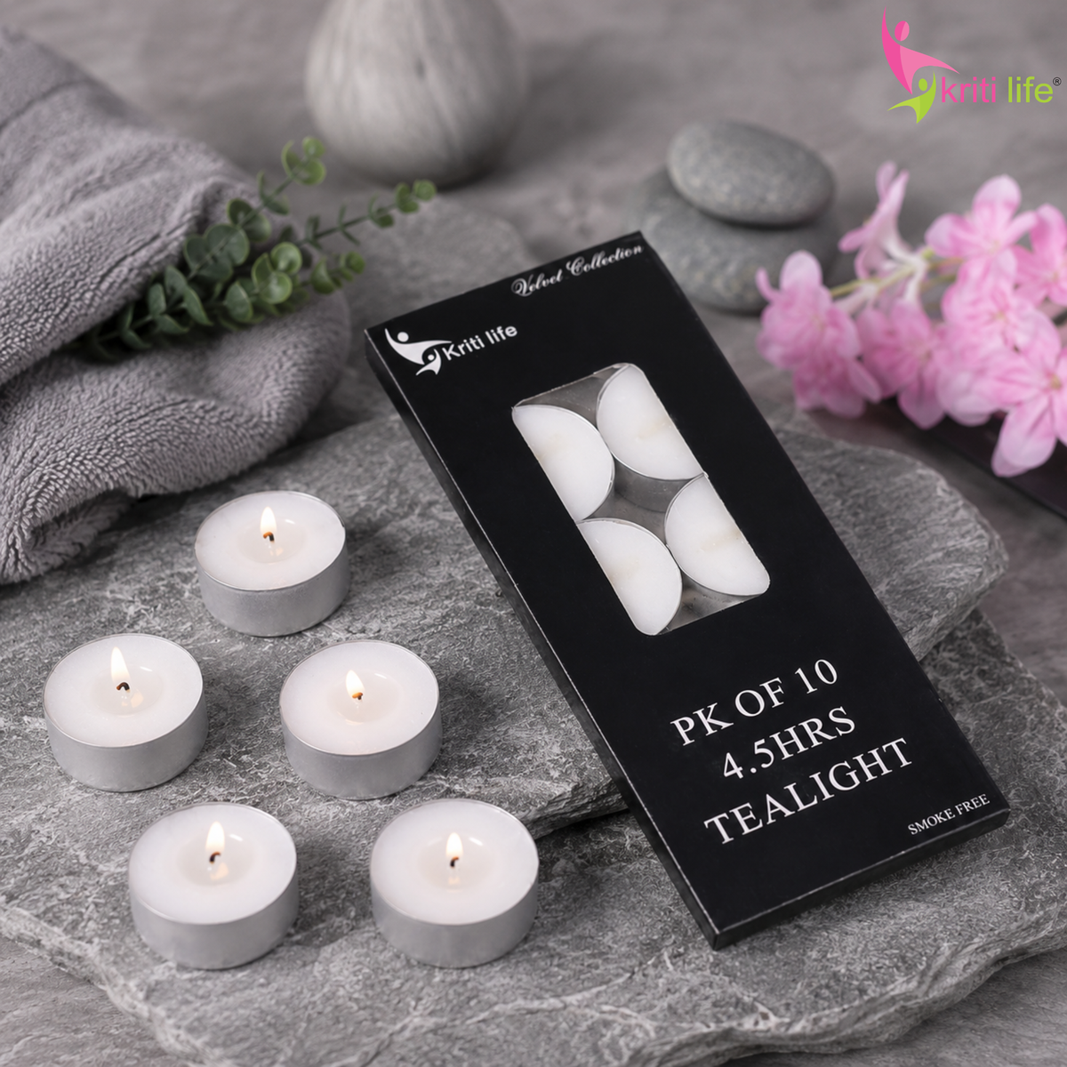 Tealight Candles Unscented  4.5 Hour Set of 10 Pcs