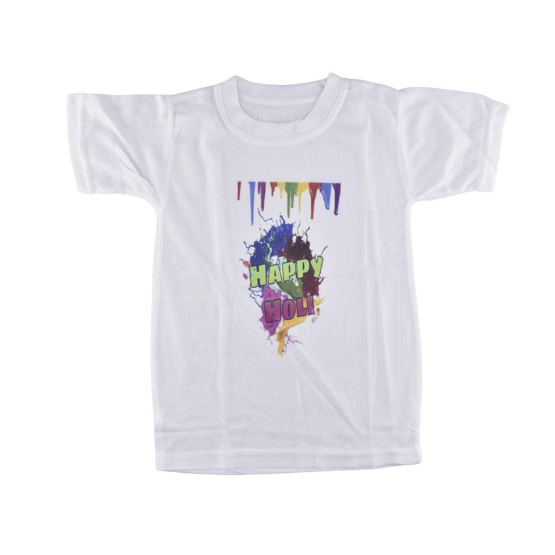 Kids Happy Holi Printed White T-Shirt – Fun Festival Wear