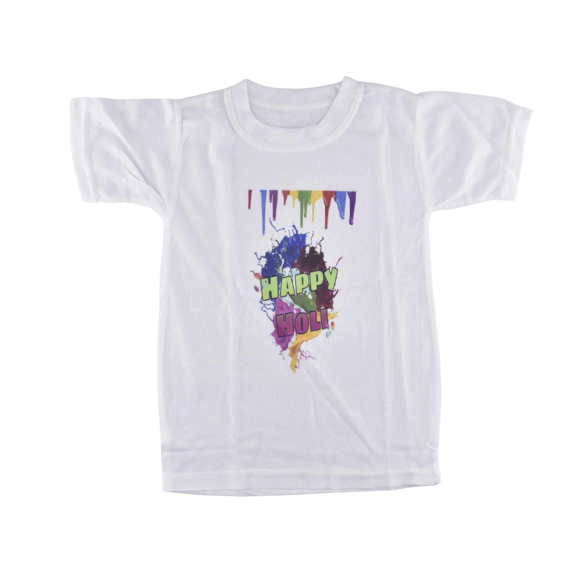 Kids Happy Holi Printed White T-Shirt – Fun Festival Wear