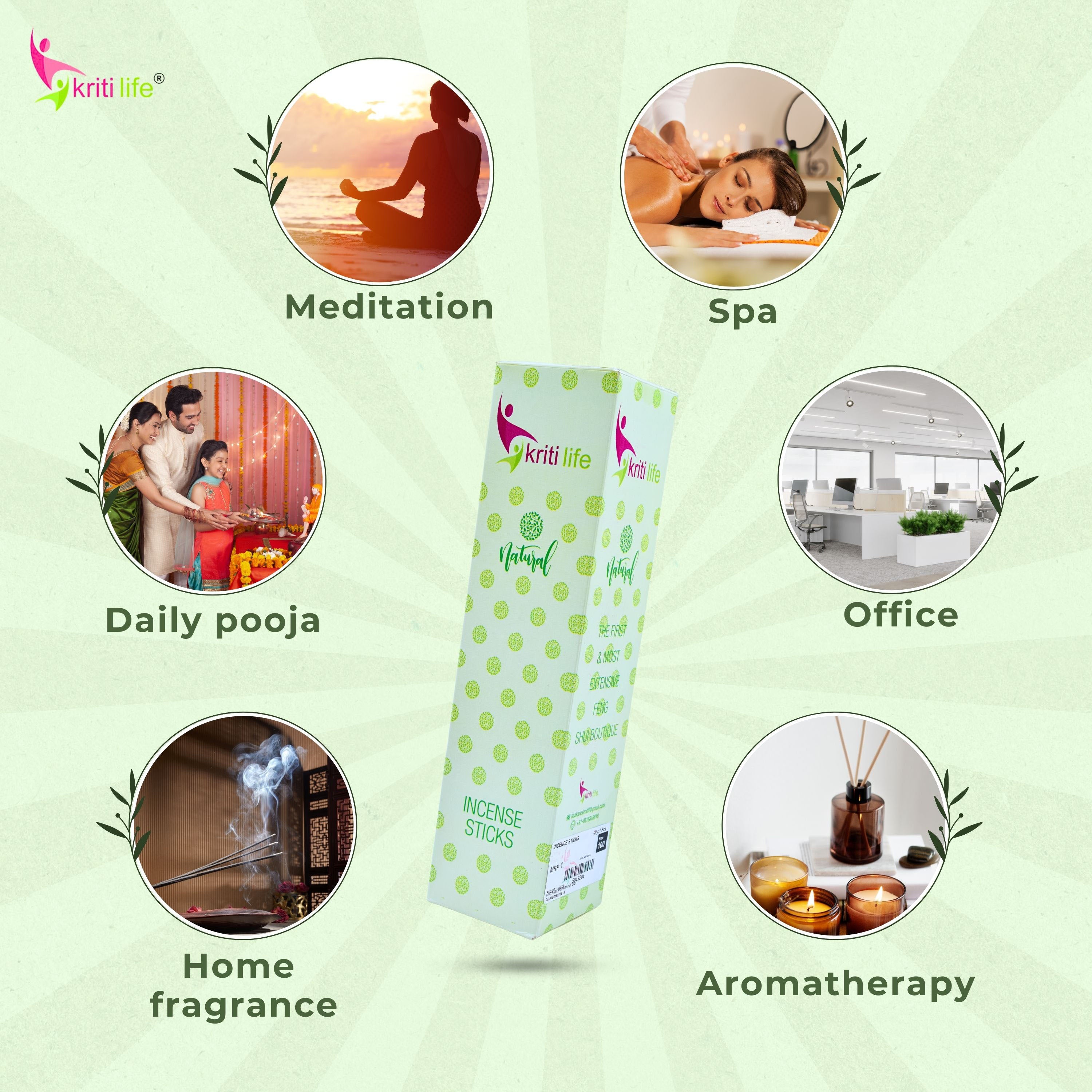 Kriti Life Incense Sticks - Myrrh 100 Pcs Perfect for Puja &amp; Relaxation