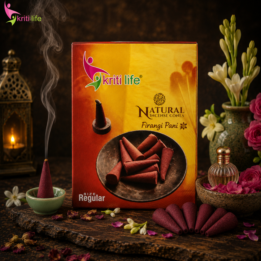 Firangi Pani Incense Cone - 150 Pcs Burn Time 20 Minutes