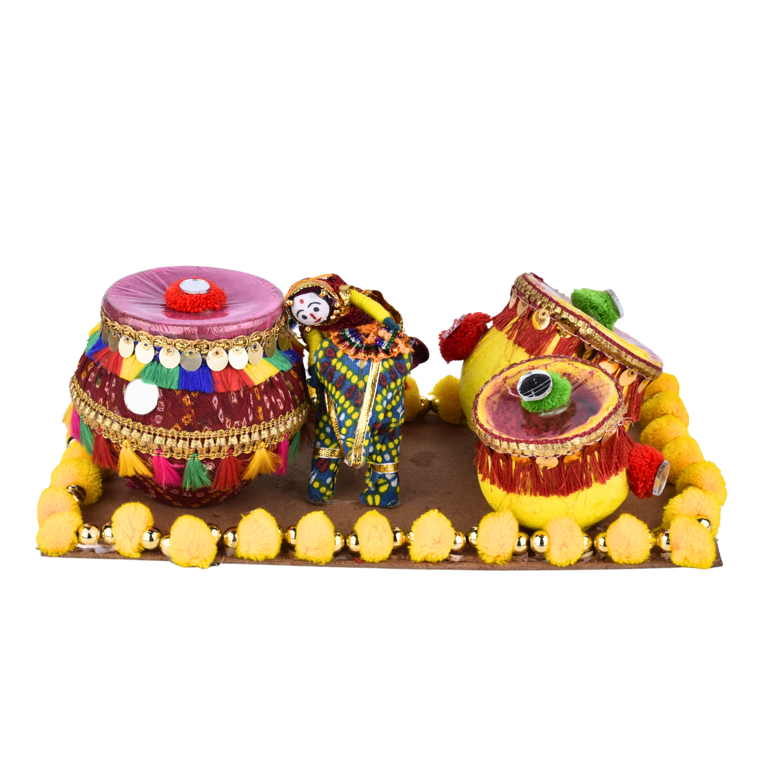 Holi Herbal Gulal Decorative Set | Handcrafted Colour Pots