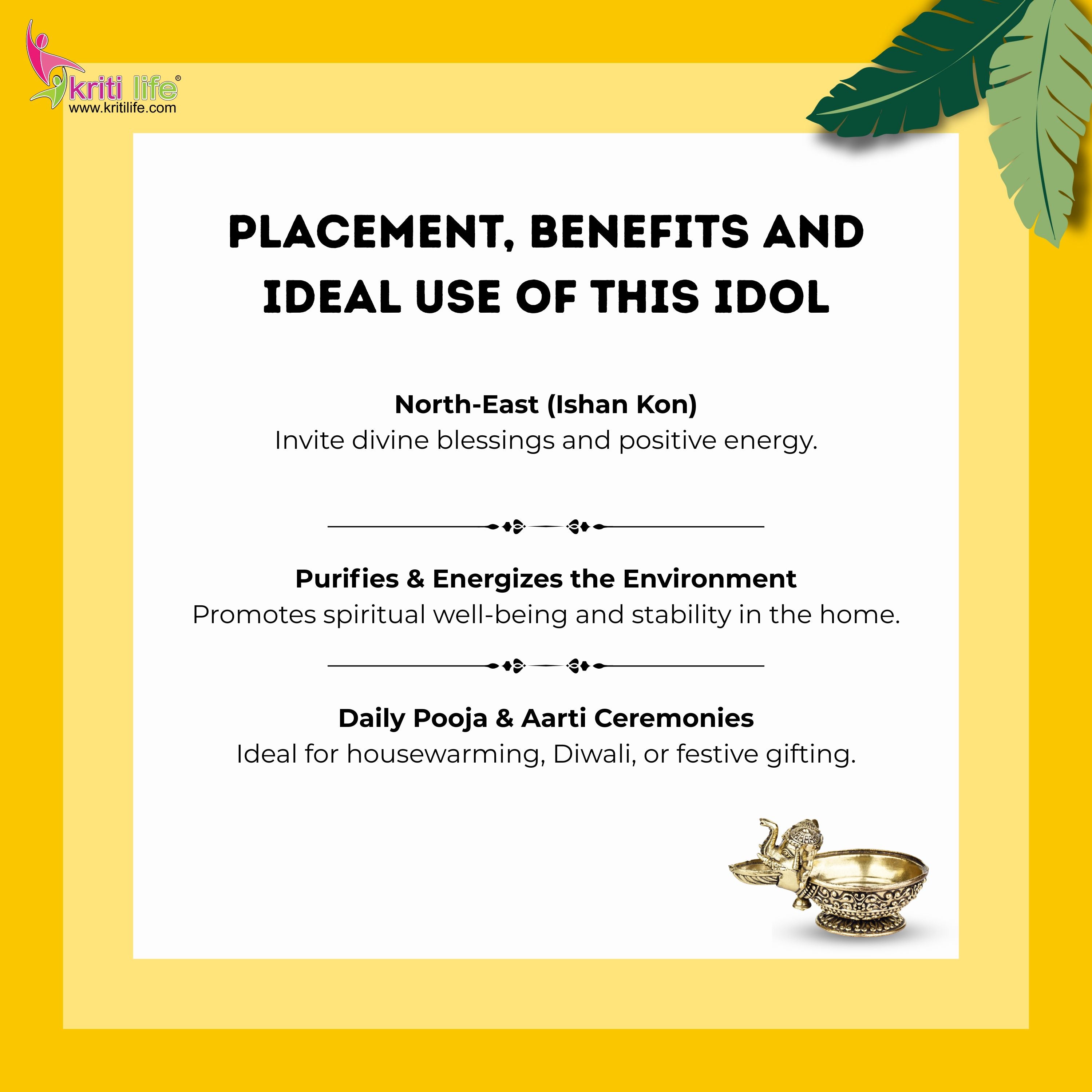 Brass Elephant Face Diya – Traditional Oil Lamp 3 inches for Pooja & Festive Décor