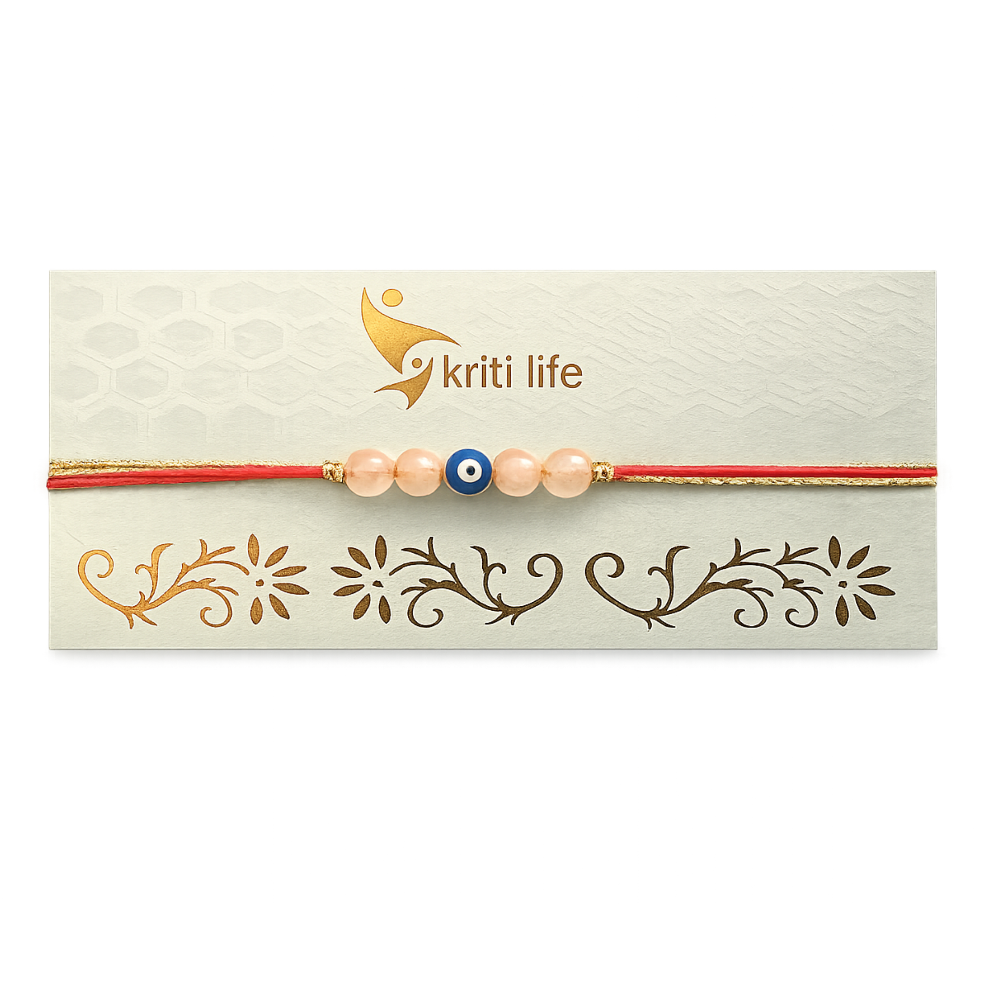 Handmade Evil Eye Rakhi with Citrine Beads