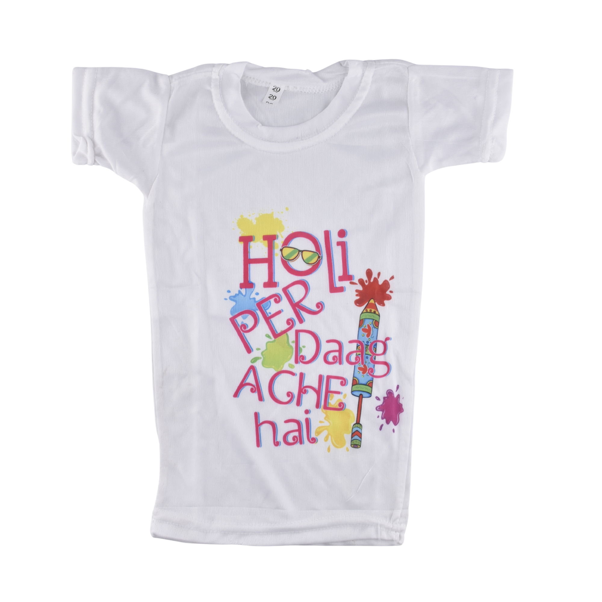 Kids Happy Holi Printed White T-Shirt – Fun Festival Wear