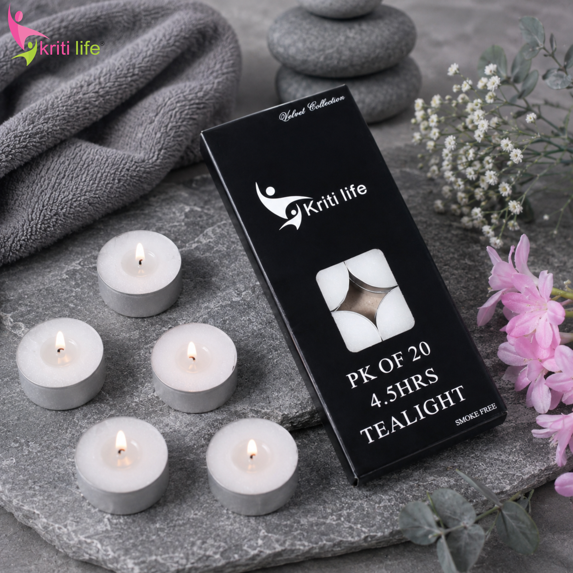 Tealight Candles Unscented  4.5 Hour Set of 20 Pcs