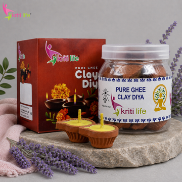 Clay Ghee Jyot Diyas 21 Pcs Ideal for Puja & Festivals