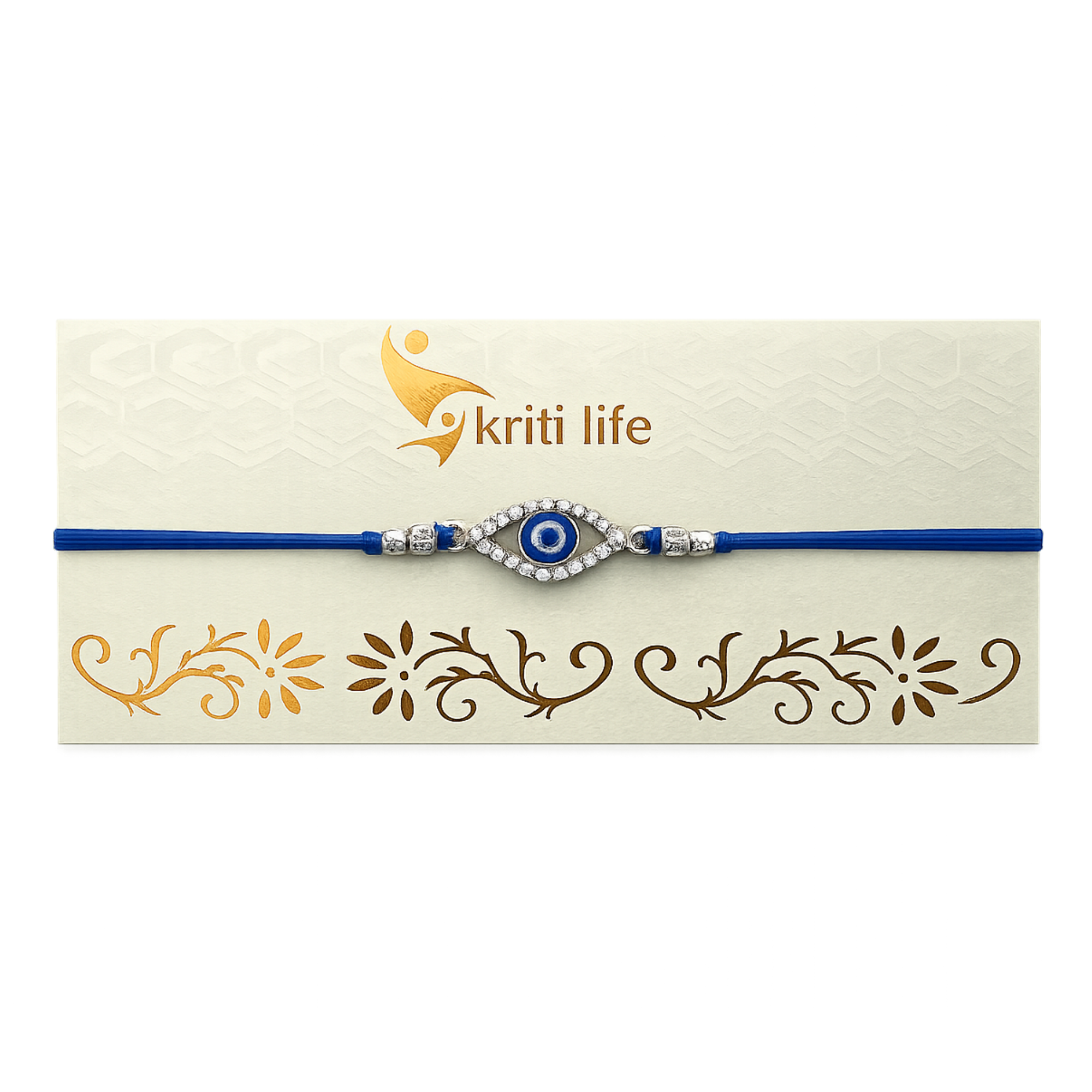 Crystal Evil Eye Rakhi | Handmade Protective Rakhi