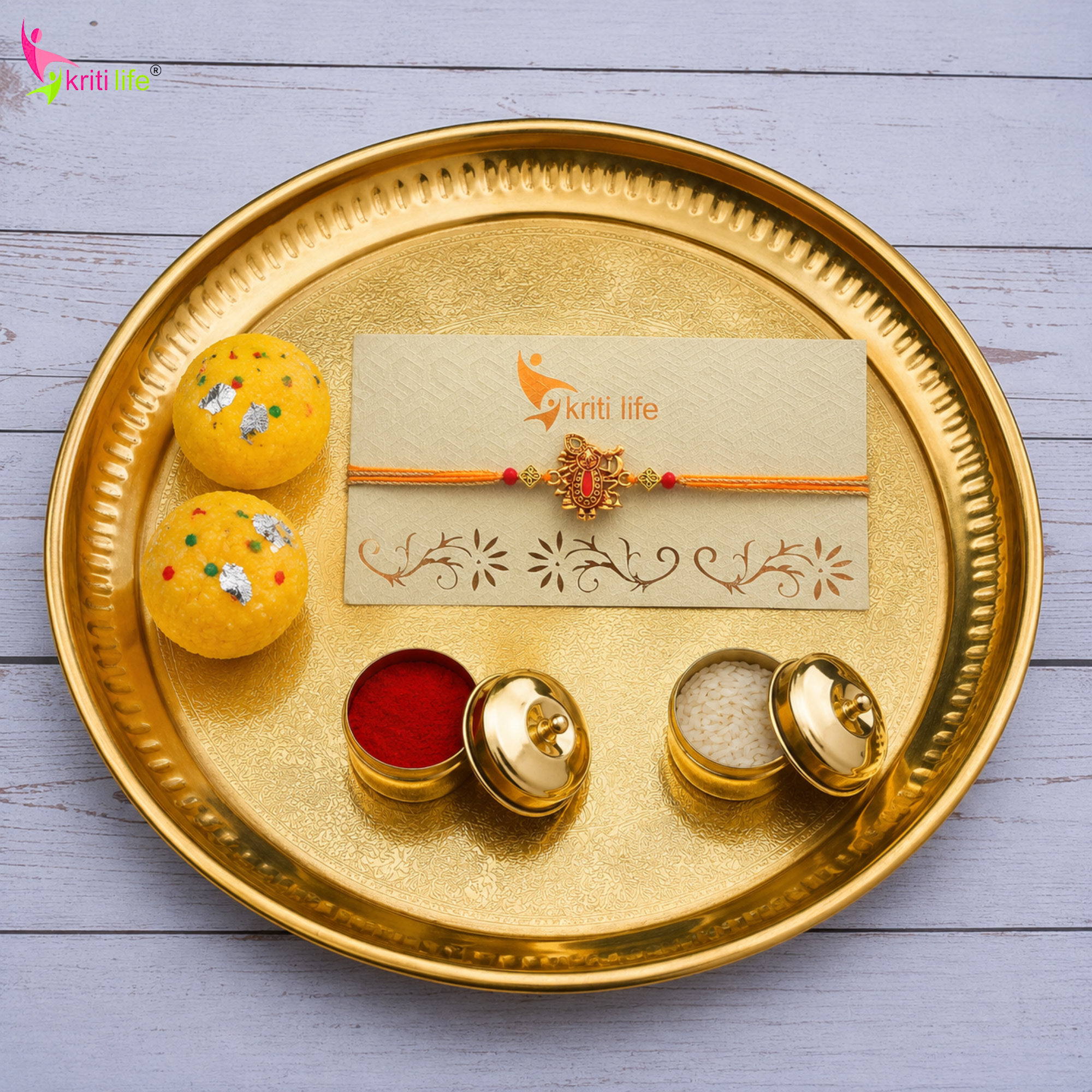 Handmade Shreenath Ji Rakhi with Golden Thread | Traditional Raksha Bandhan Rakhi