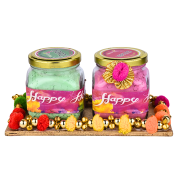 Decorative Holi Gulal Jar Combo – Handcrafted Festive Colour