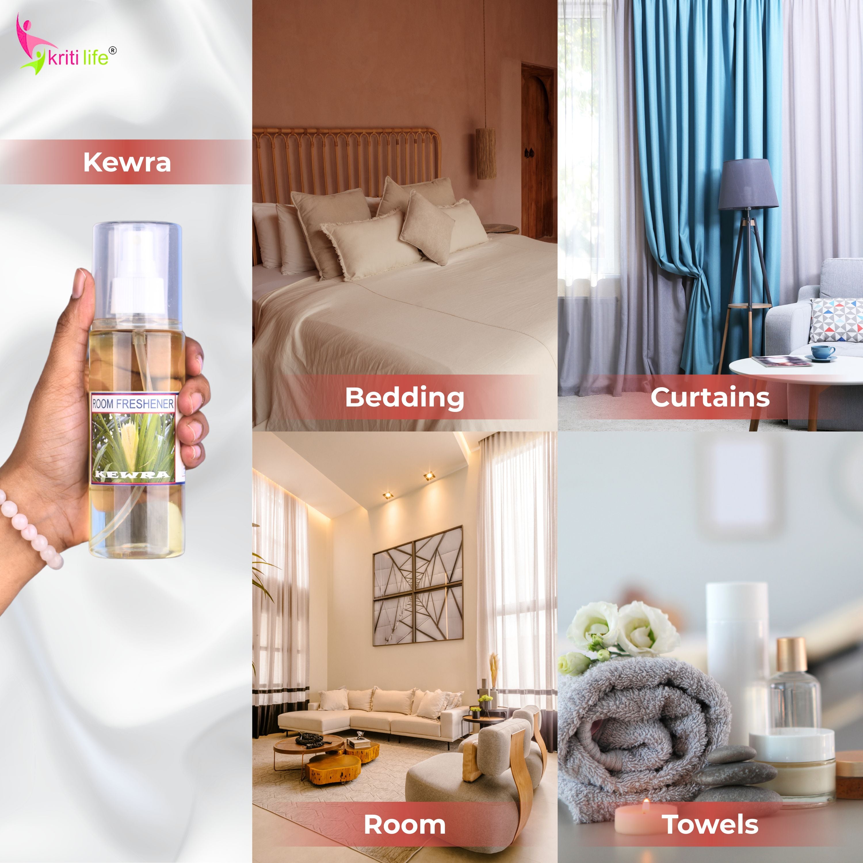 Kriti Life Room Spray - Kewra 165 ML