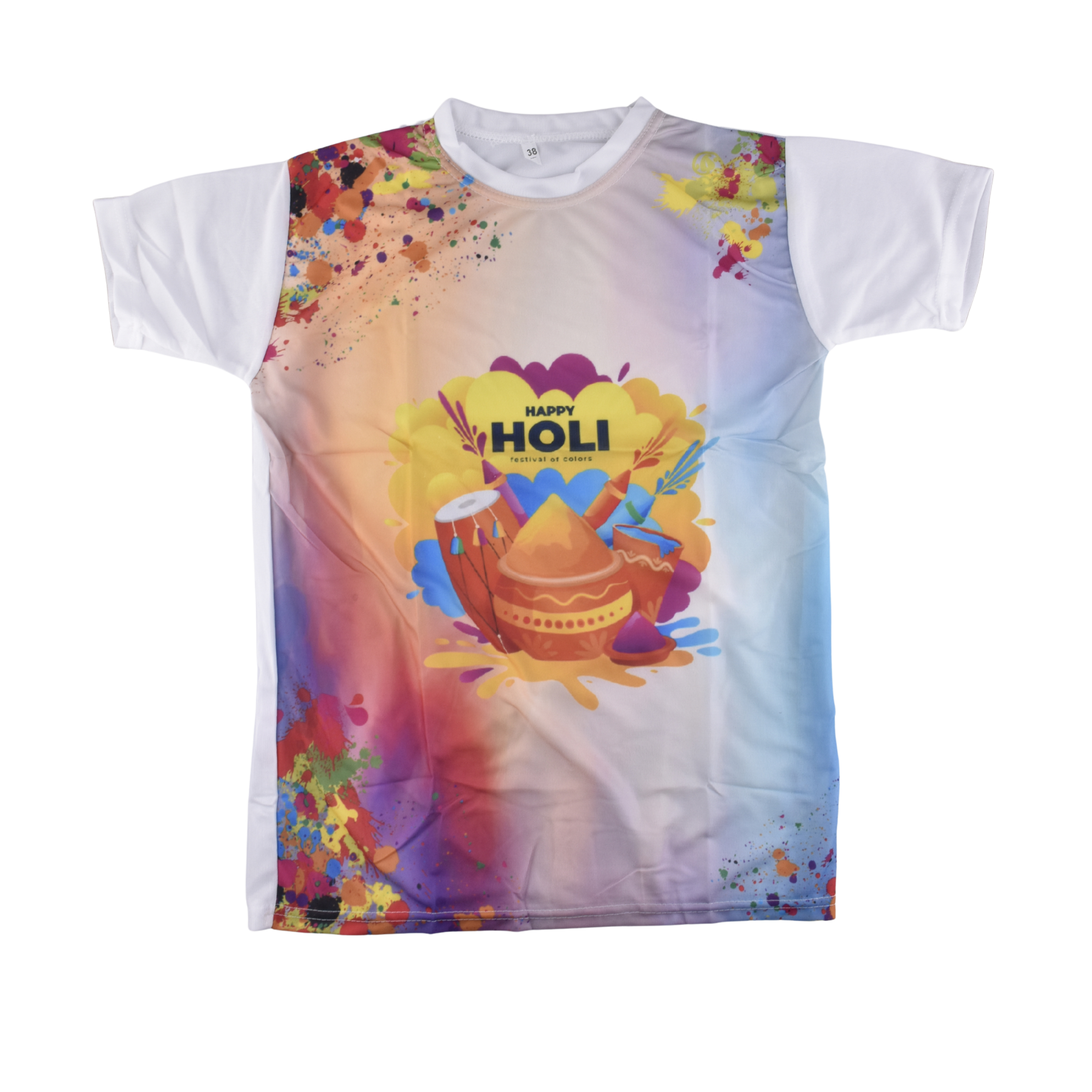 Kids Holi Special Printed T-Shirt – Happy Holi Colour Splash Design