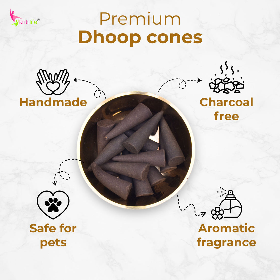 Incense Cone - Rajni Gandha 60 Pcs Burn Time 40 Minutes