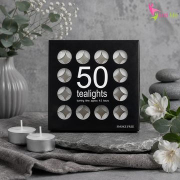 Tealight Candles Unscented  4.5 Hour Set of 50 Pcs