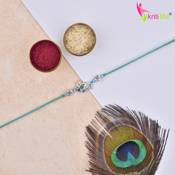 Peacock Designer Rakhi | Handmade Peacock Feather Rakhi