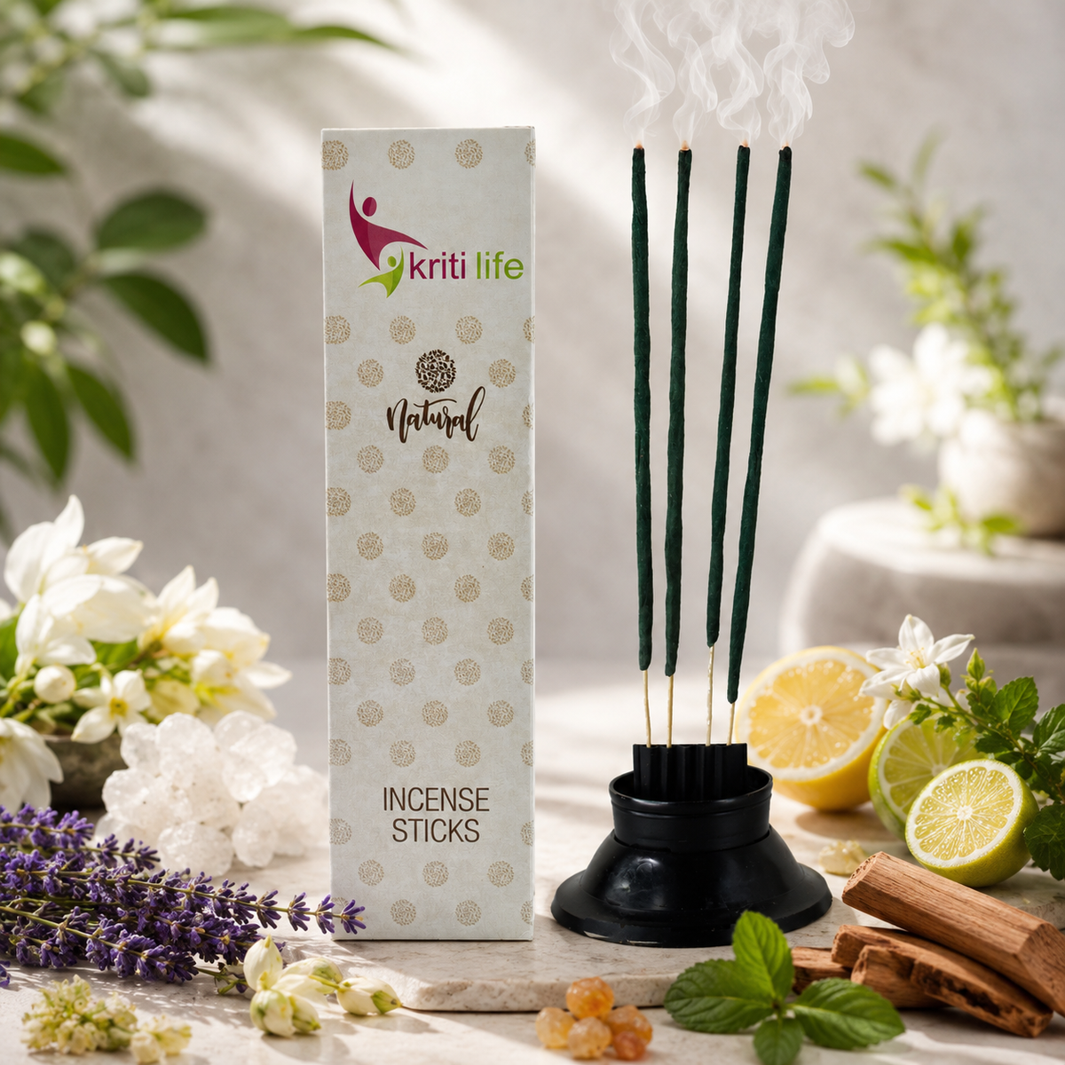 4 Fragrance Incense Sticks - 100 Pcs Perfect for Puja &amp; Relaxation