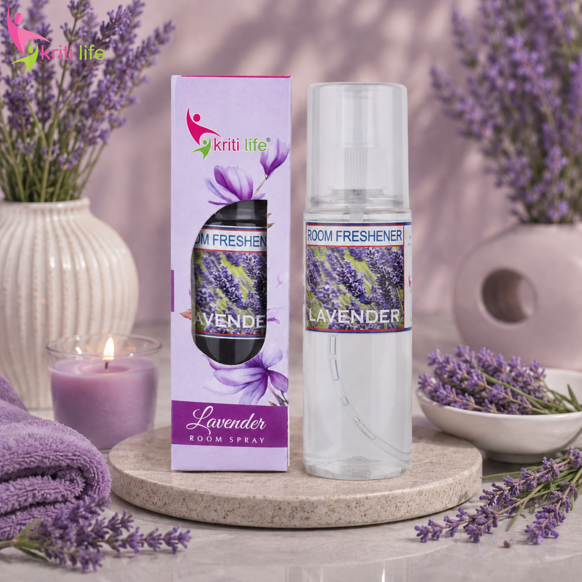 Lavender Room Spray - 165 ML Long-Lasting Fragrance for Home &amp; Office