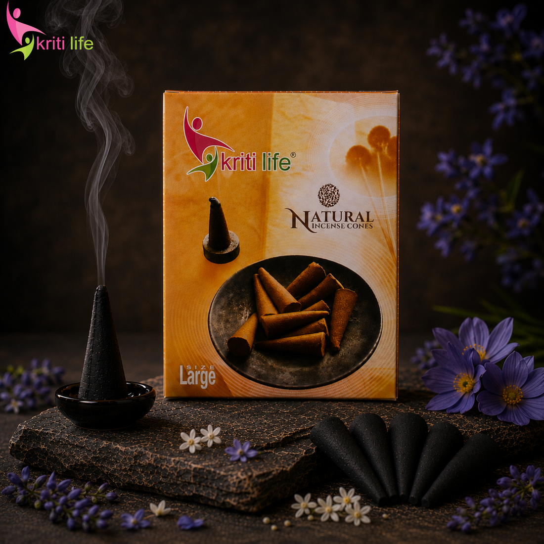 Nag Champa Incense Cone -  60 Pcs Burn Time 40 Minutes