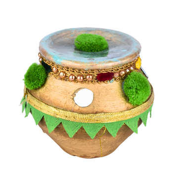 Decorative Holi Gulal Matki – Handmade Color Pot