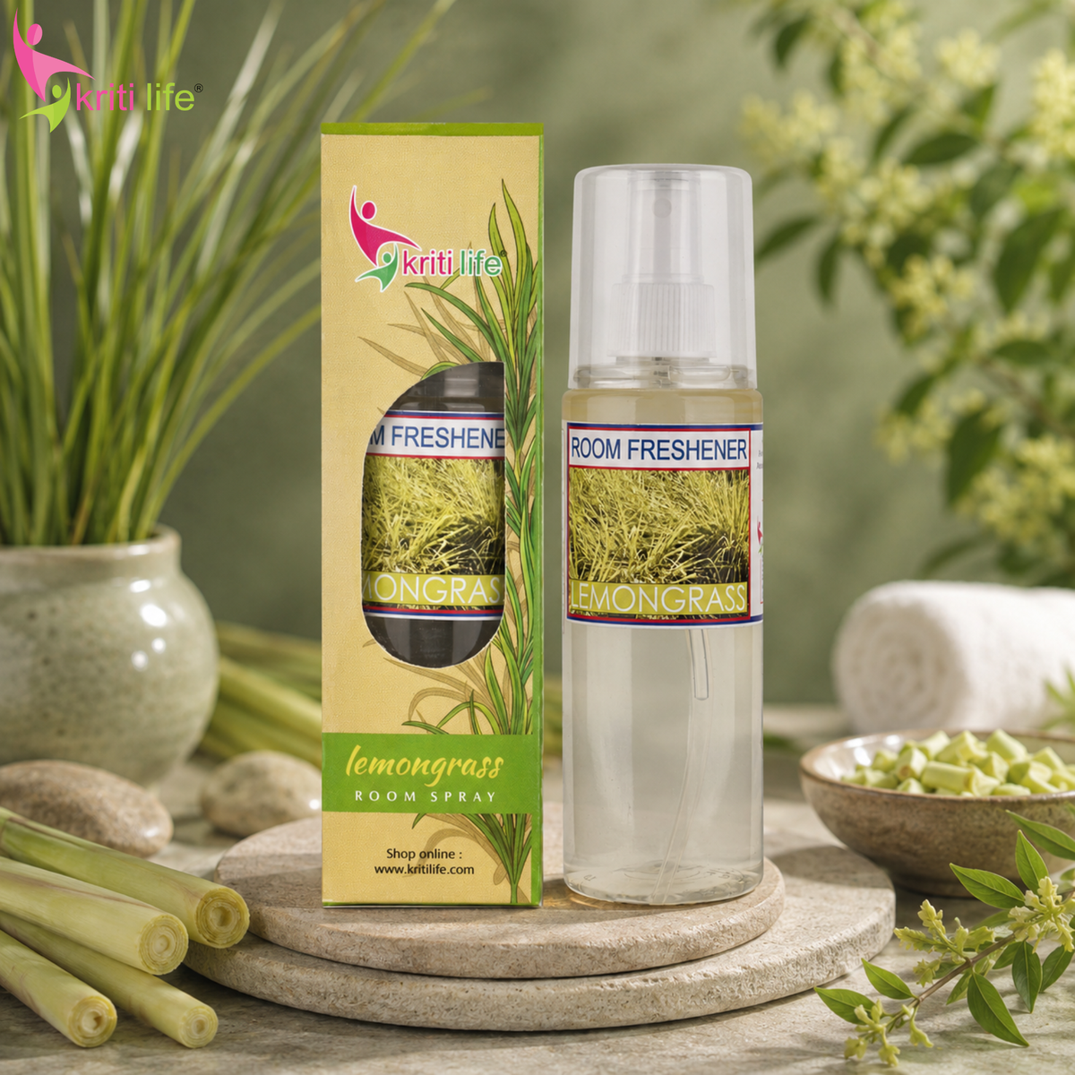 Lemon Grass Room Spray - 165 ML Long-Lasting Fragrance for Home &amp; Office