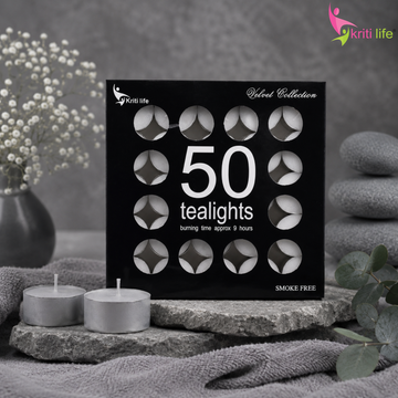 Tealight Candles Unscented  | 9  Hour Burn | Set of 50