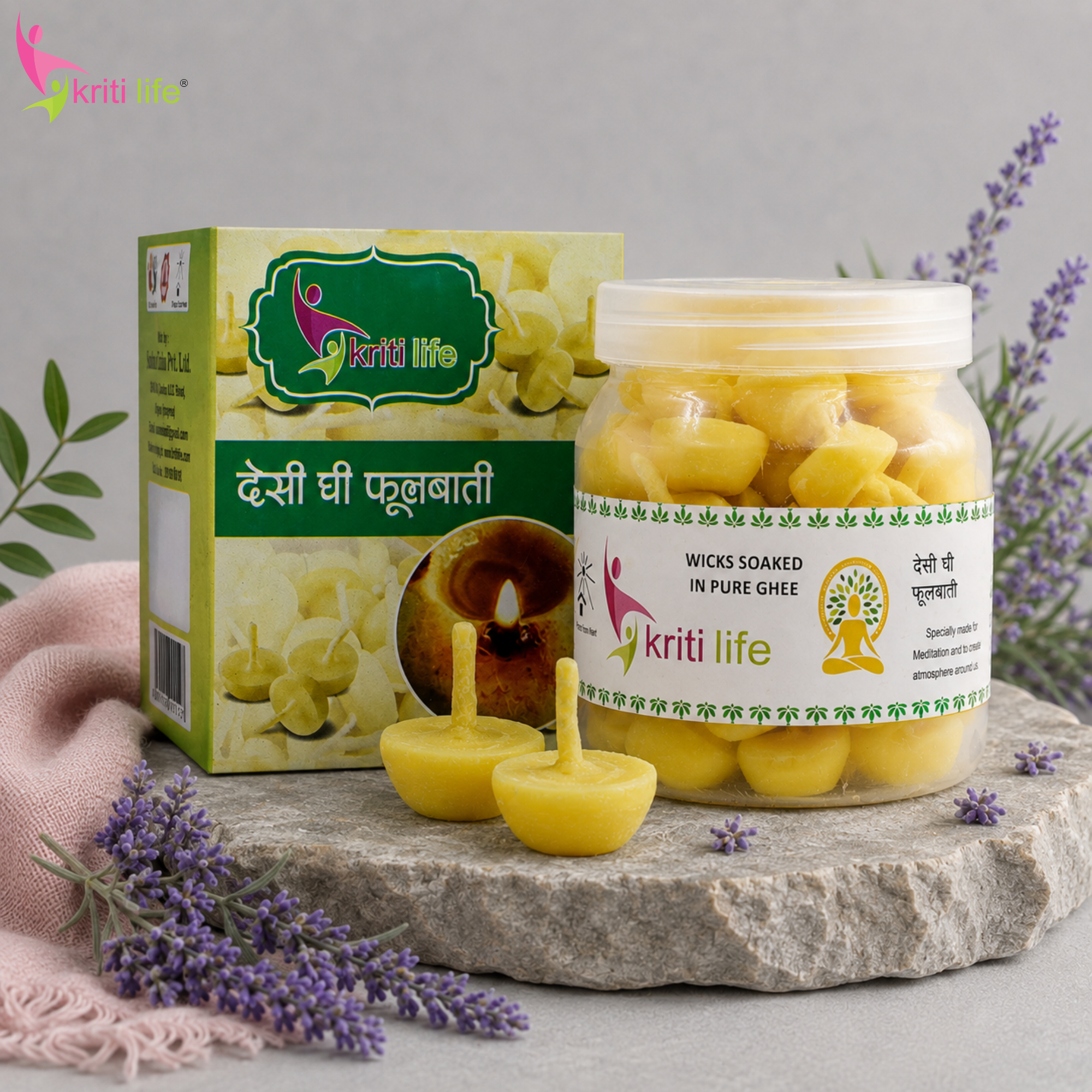Ghee Jyot Batti 50 Pcs | Burns upto 40 Minutes