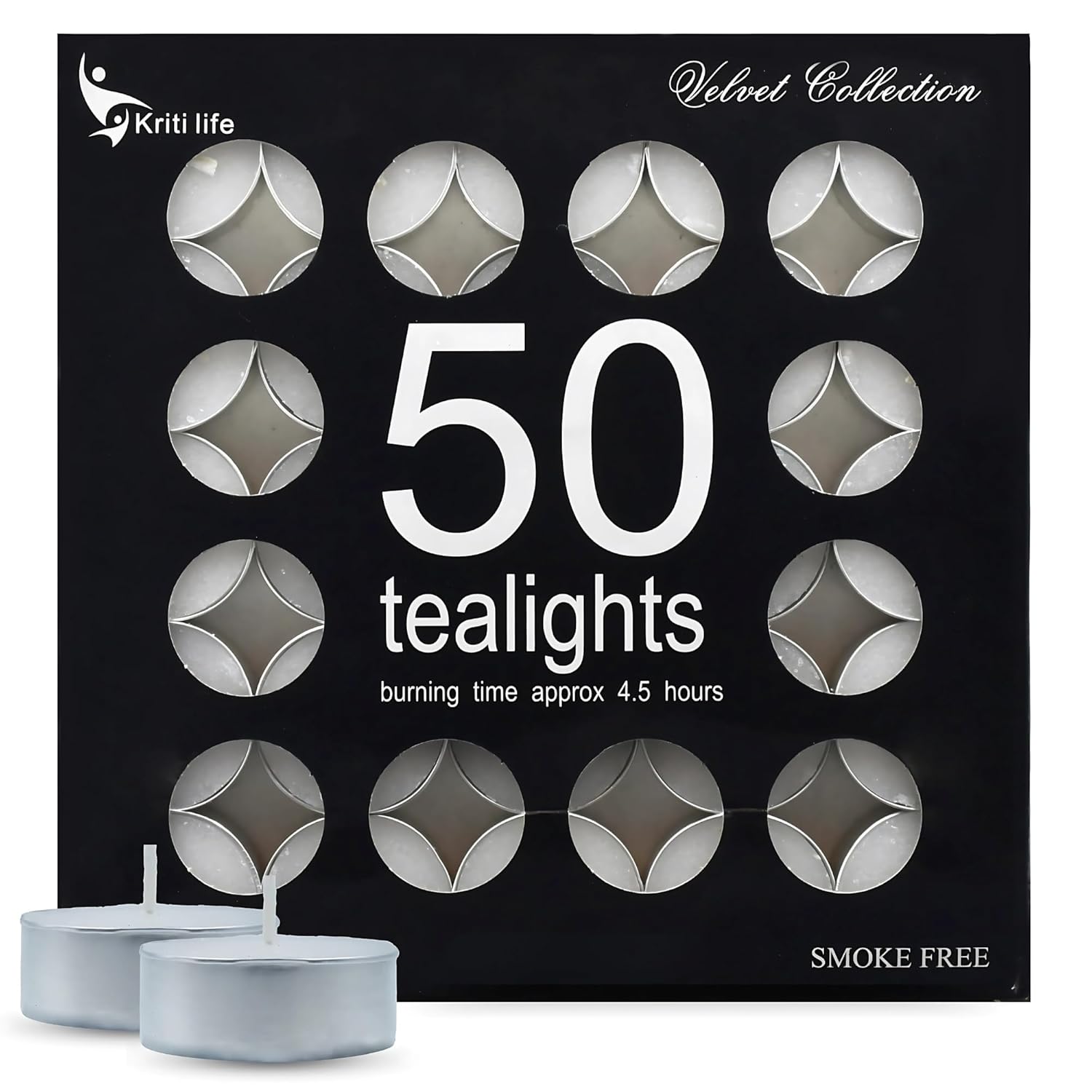 Tealight Candles Unscented  4.5 Hour Set of 50 Pcs