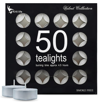Tealight Candles Unscented  4.5 Hour Set of 50 Pcs