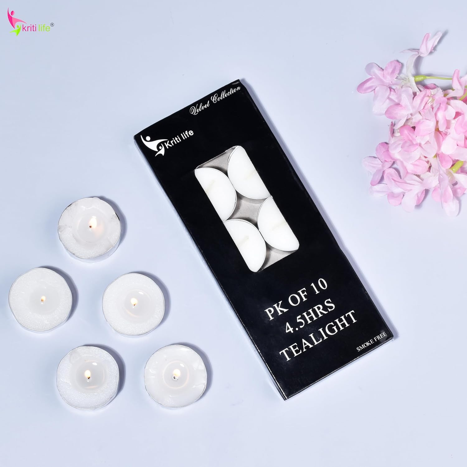 Tealight Candles Unscented  4.5 Hour Set of 10 Pcs