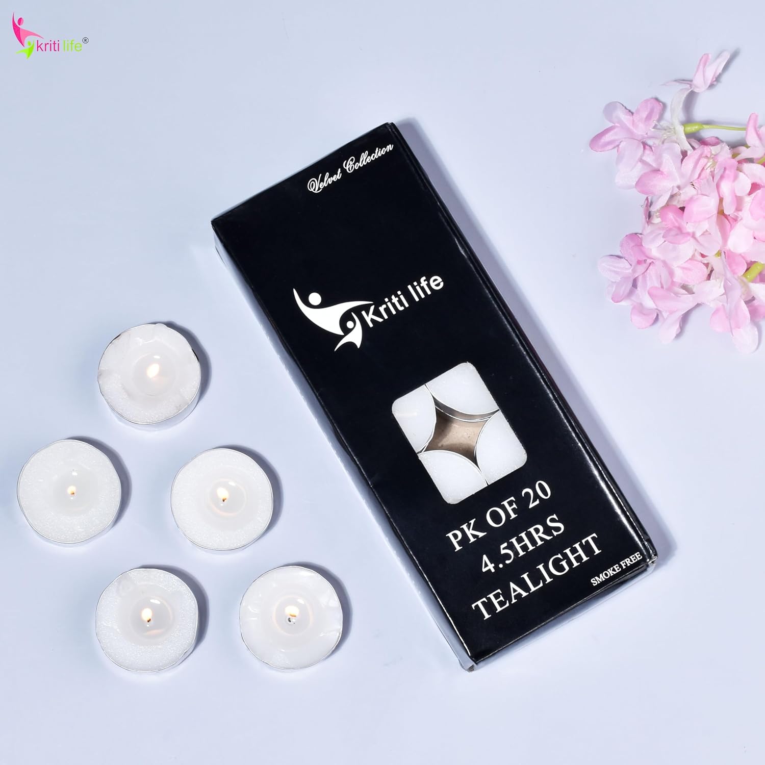 Tealight Candles Unscented  4.5 Hour Set of 20 Pcs