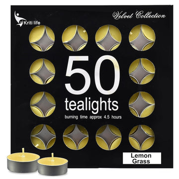 Lemon Grass Scented Tealight Candles 4.5 Hour Set of 50 Pcs