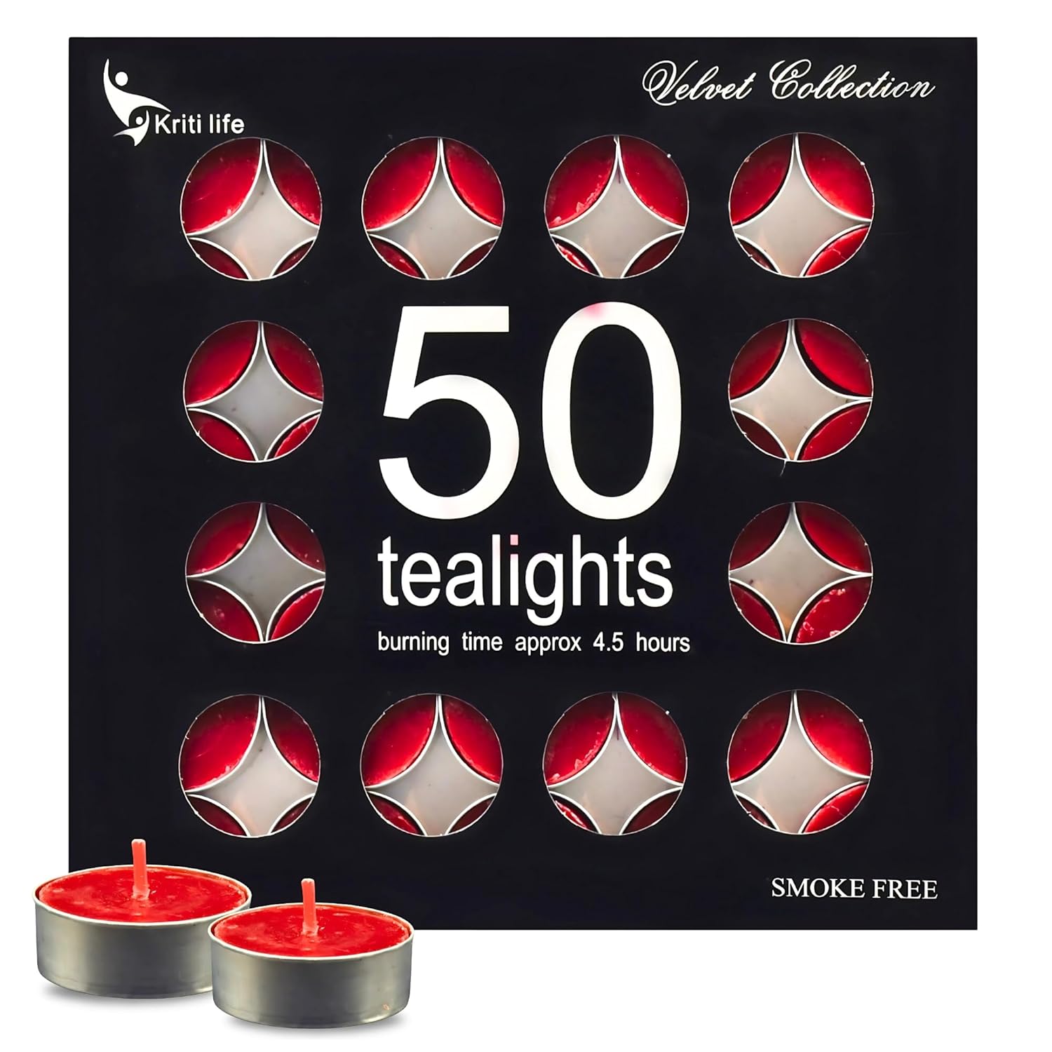 Rose Scented Tealight Candles 4.5 Hour Set of 50 Pcs