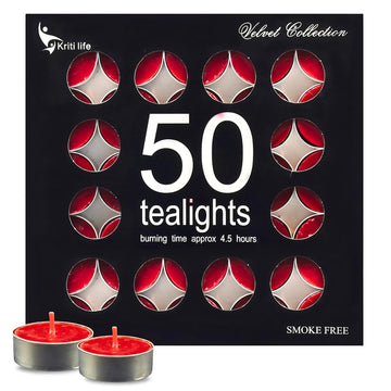 Rose Scented Tealight Candles 4.5 Hour Set of 50 Pcs
