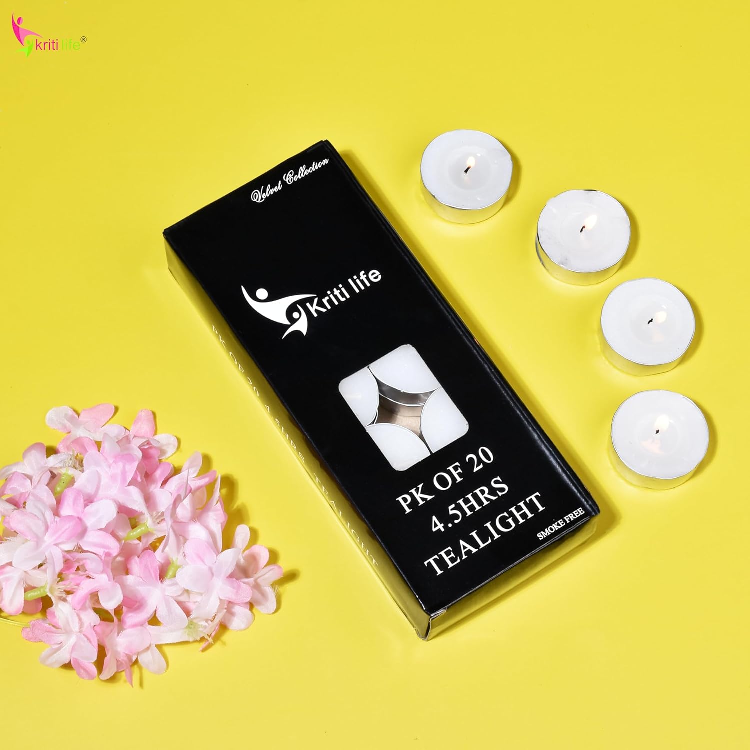 Tealight Candles Unscented  4.5 Hour Set of 20 Pcs