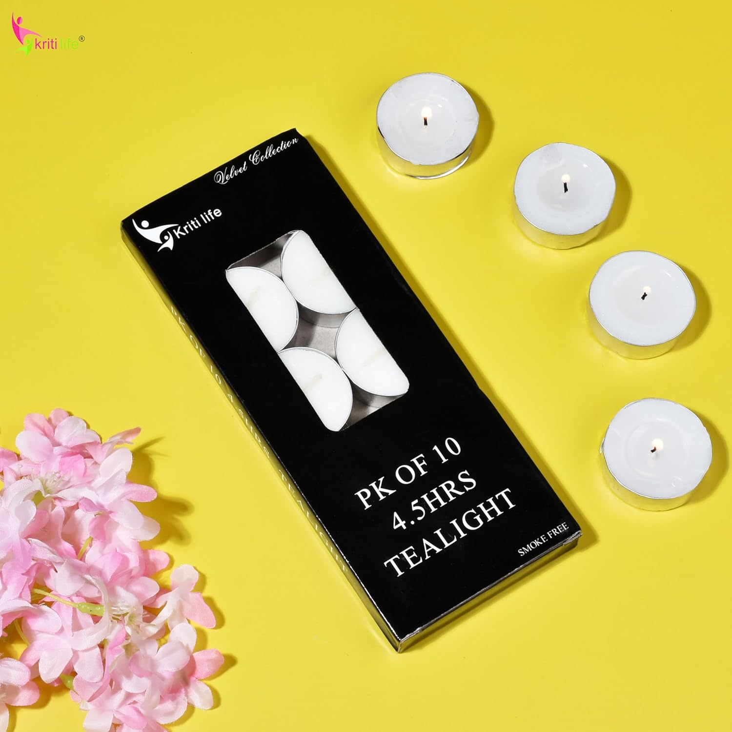 Tealight Candles Unscented  4.5 Hour Set of 10 Pcs