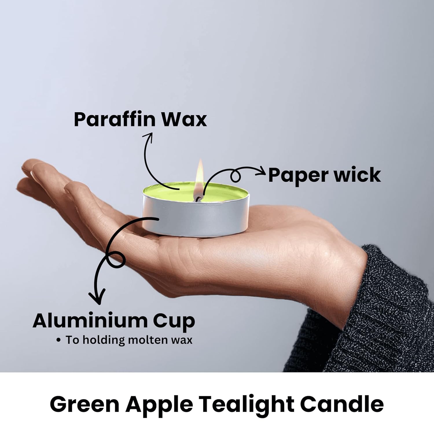 Green Apple Scented Tealight Candles 4.5 Hour Set of 50 Pcs