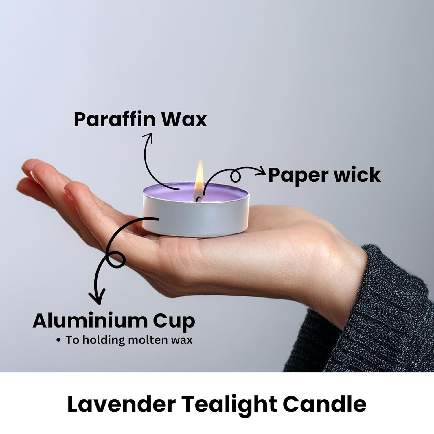 Lavender Scented Tealight Candles 4.5 Hour Set of 50 Pcs