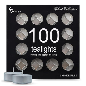 Tealight Candles Uncented  4.5 Hour Set of 100 Pcs