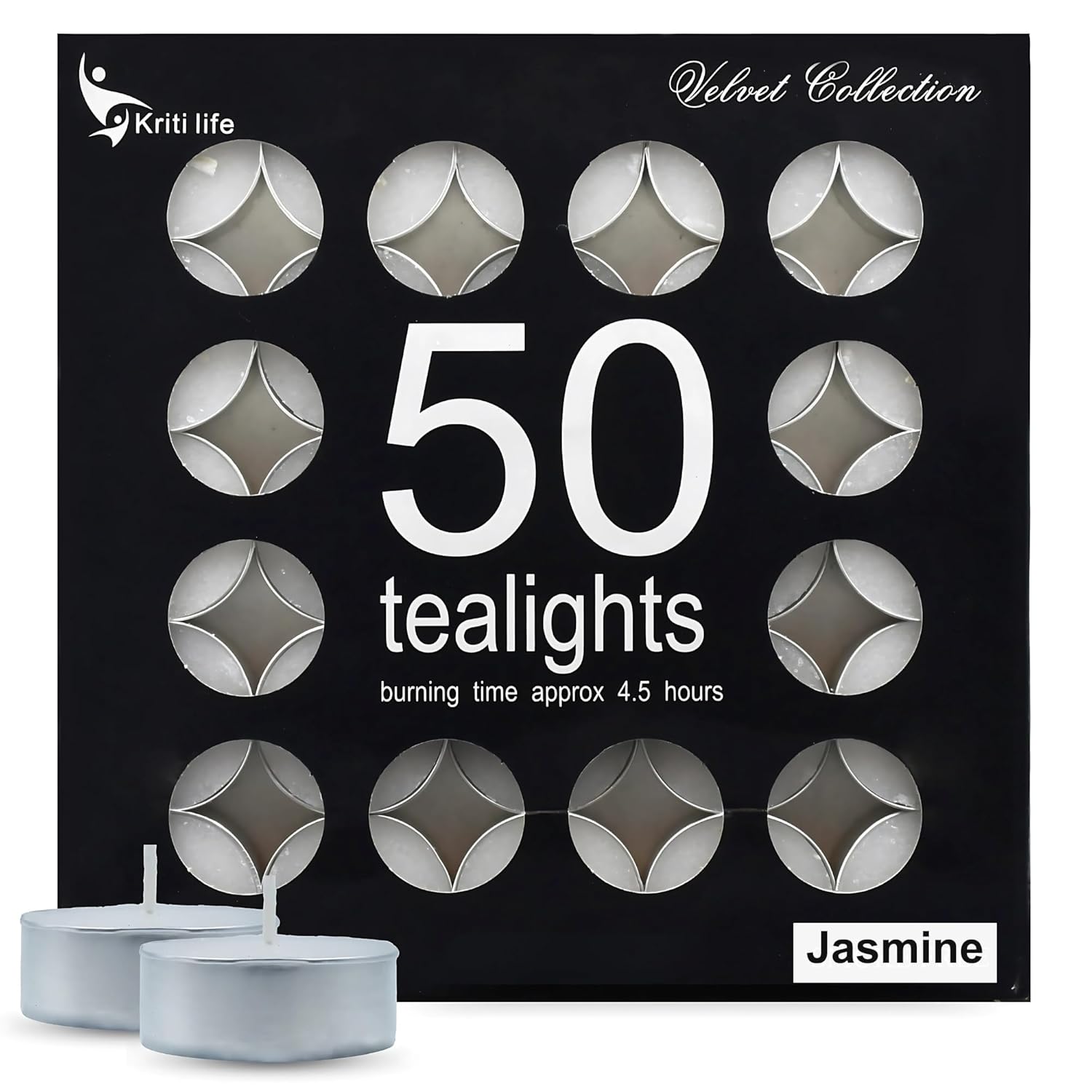 Jasmine Scented Tealight Candles 4.5 Hour Set of 50 Pcs