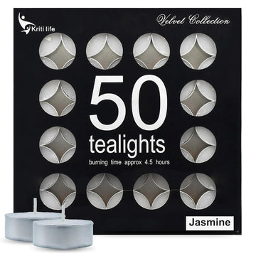 Jasmine Scented Tealight Candles 4.5 Hour Set of 50 Pcs